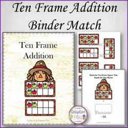 Ten Frame Addition Binder Match
